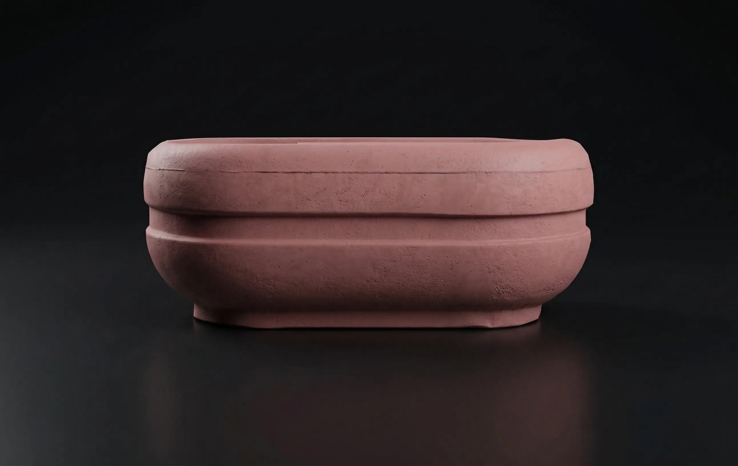 Oval Desenli Beton Saksı - Görsel 1